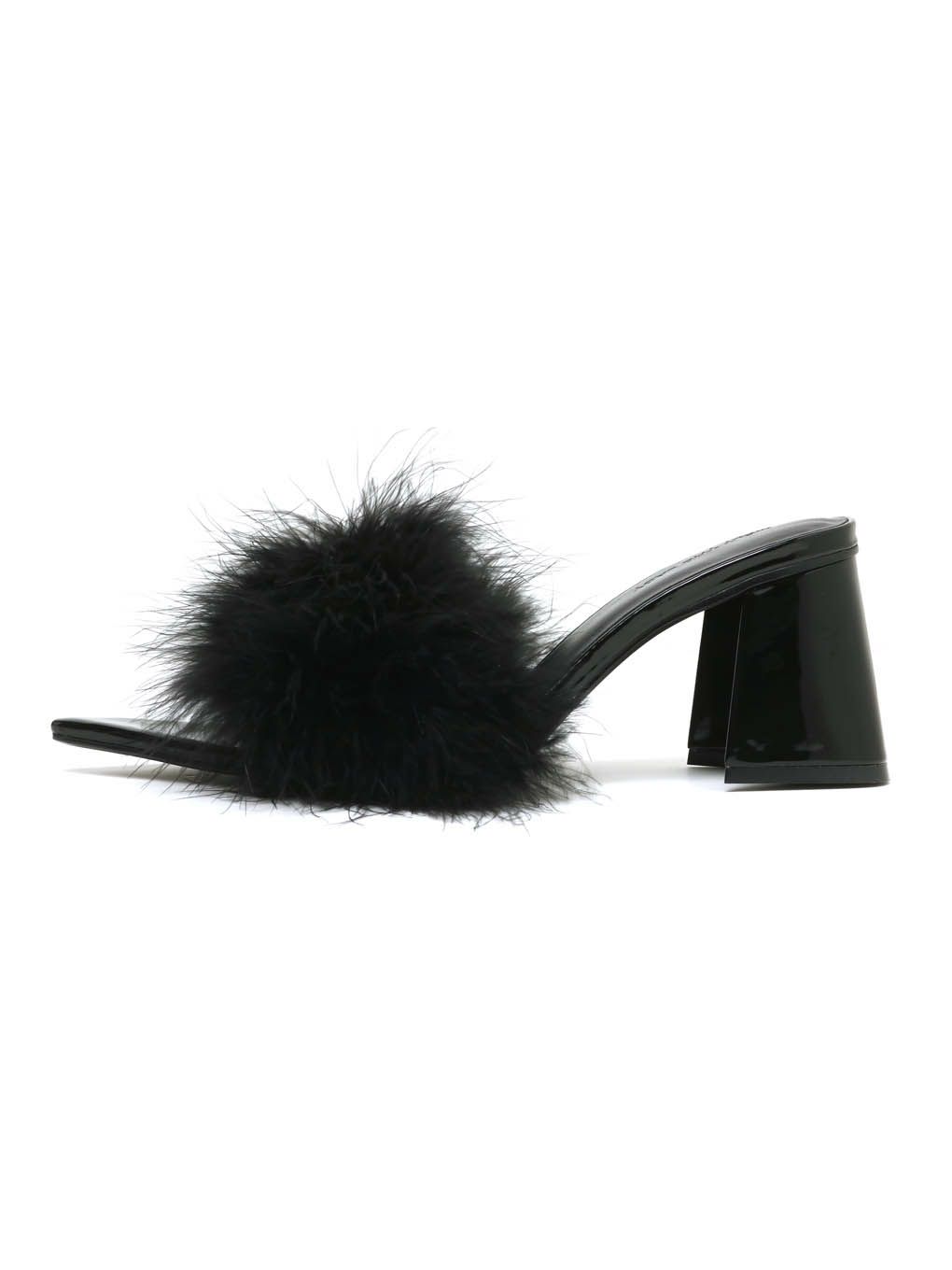 Melt the lady pointed toe fur mule