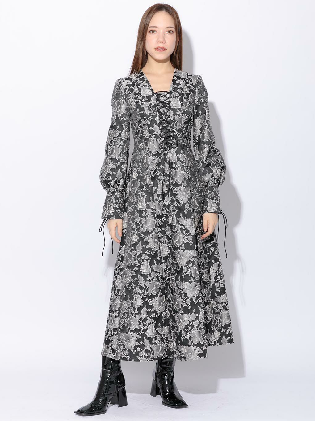 豪華で新しい MELT THE LADY flower jacquard long dress | shurfa.com