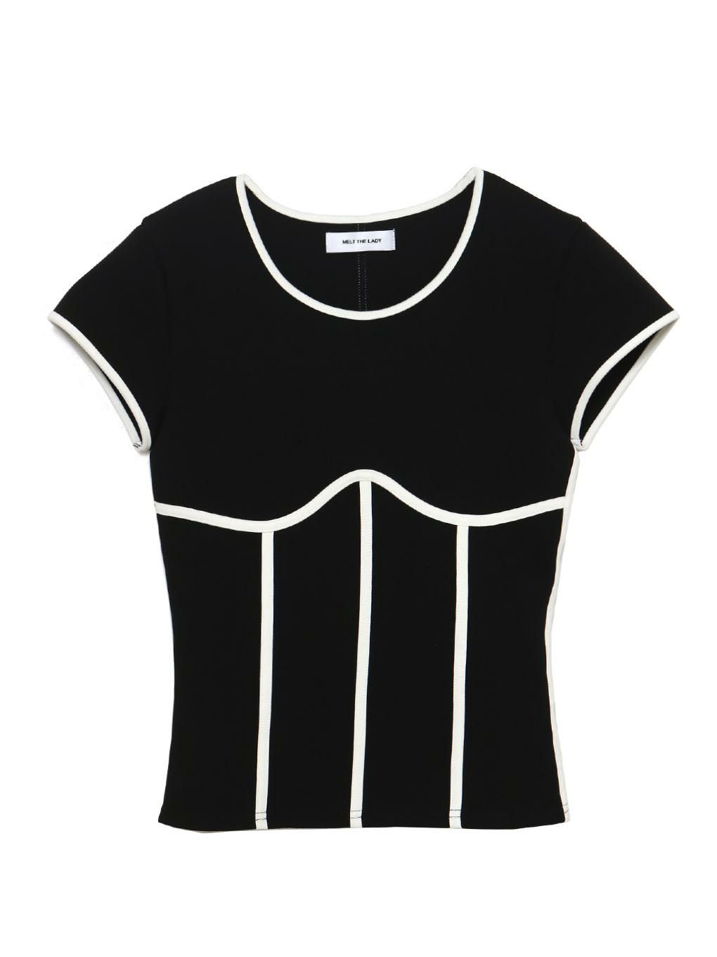 contrast corset line tops