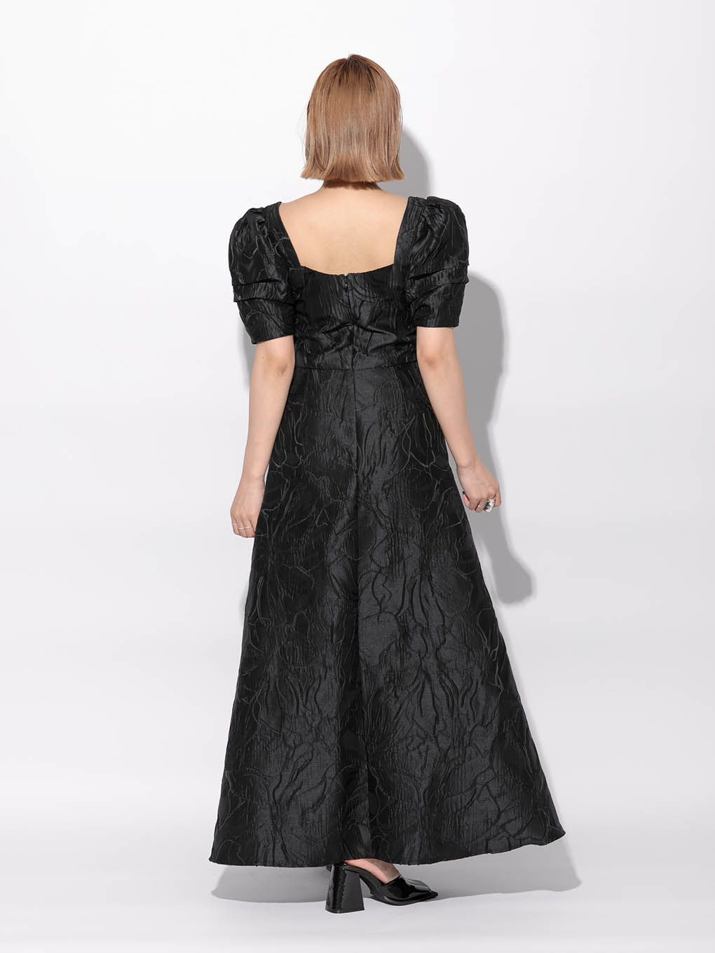 ブラックopen corset long dress