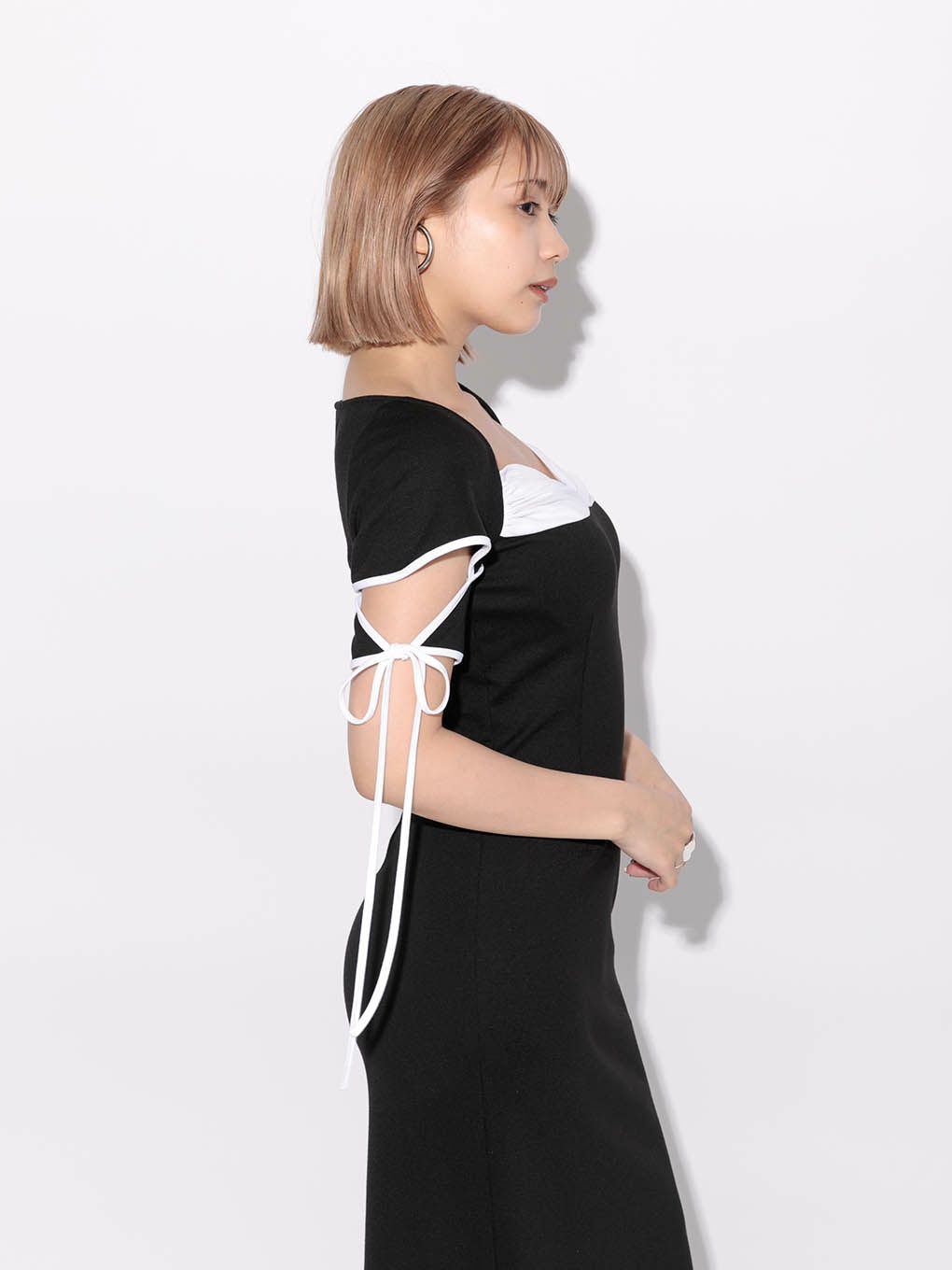 melt the lady bicolor tie one piece - ロングワンピース