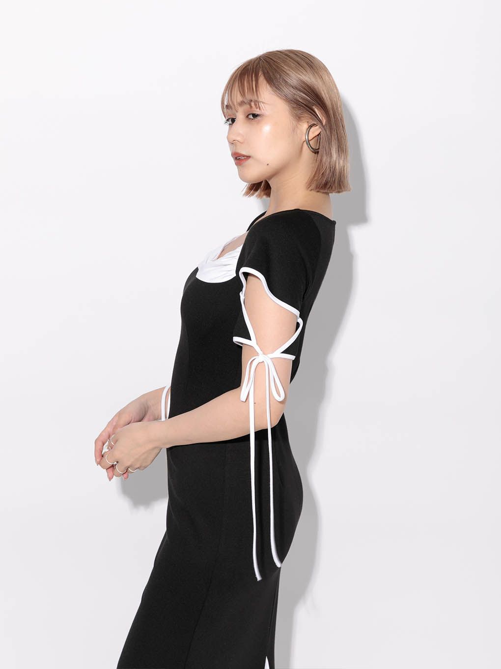 melt the lady bicolor tie one piece - ロングワンピース