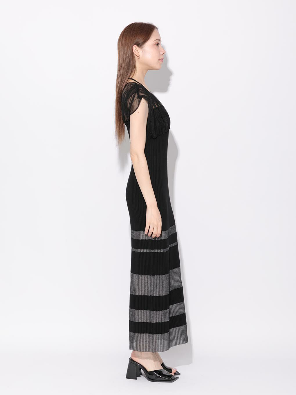 melt the lady tulle switch long dress