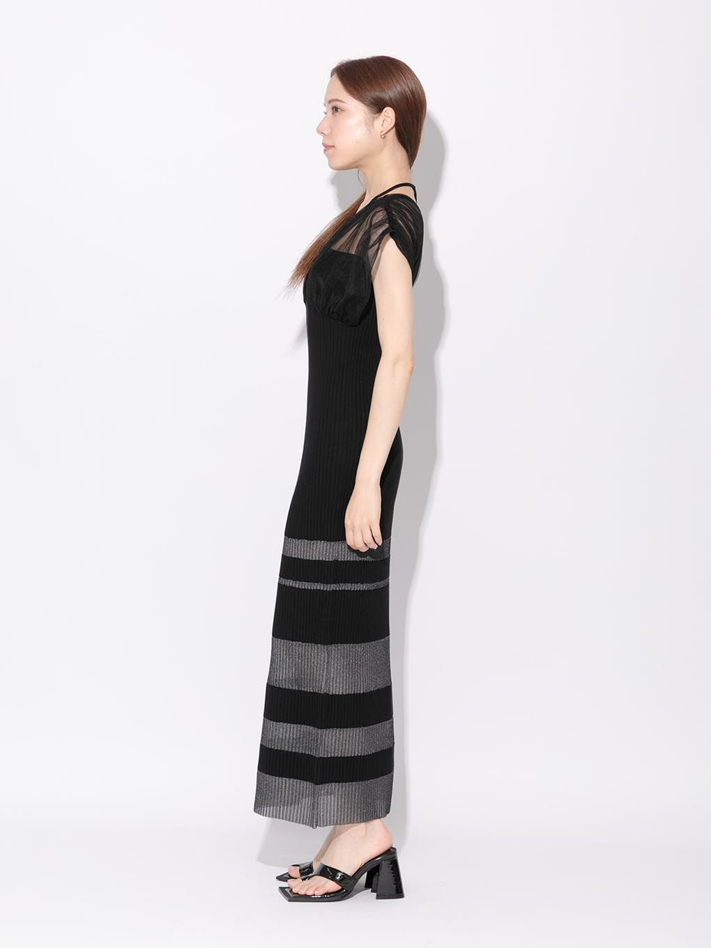 tulle switch long dress