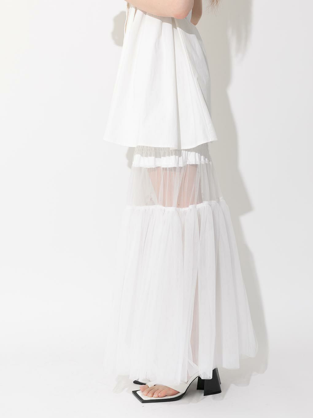 新しいコレクション Melt the lady cherie tulle skirt white ロング