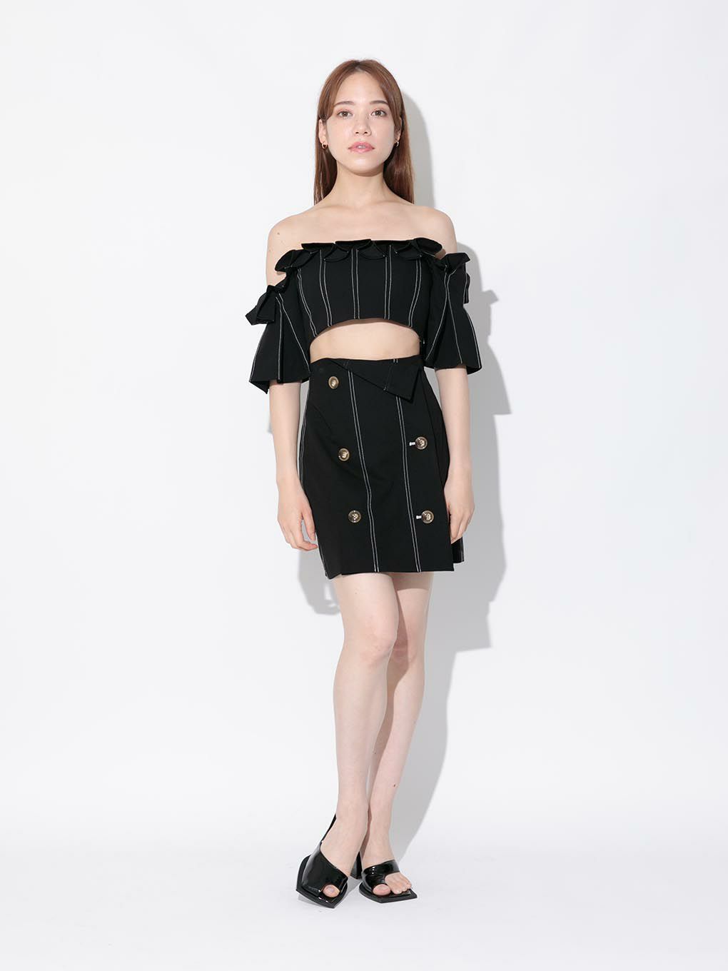 スカート‬ ‬MELTTHELADY stitch stripe skirt ‪‪❤︎‬