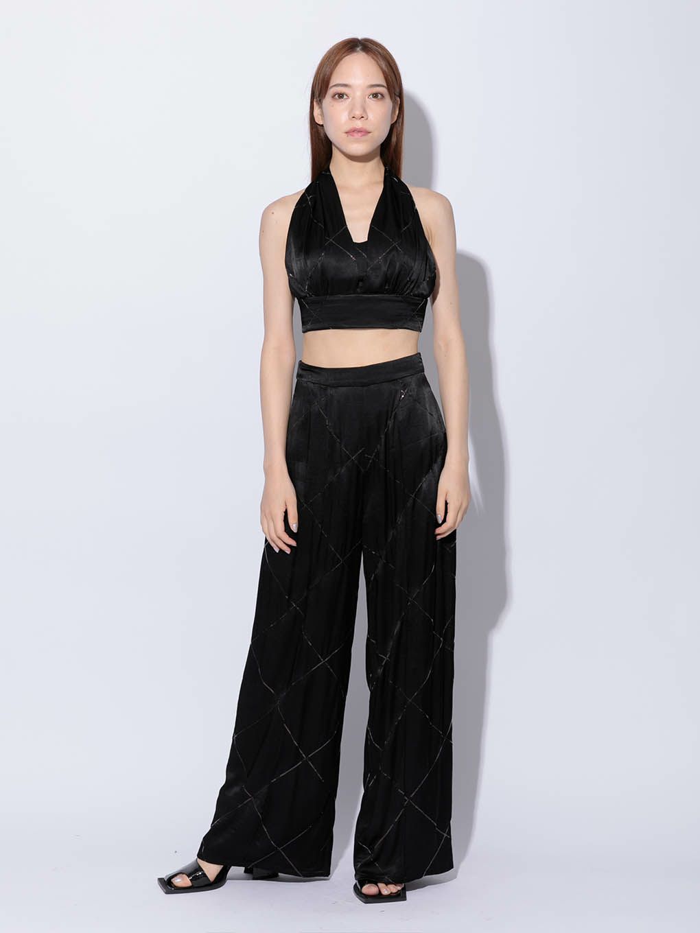 melt the lady fleeting check tops pantsセットアップ - セットアップ