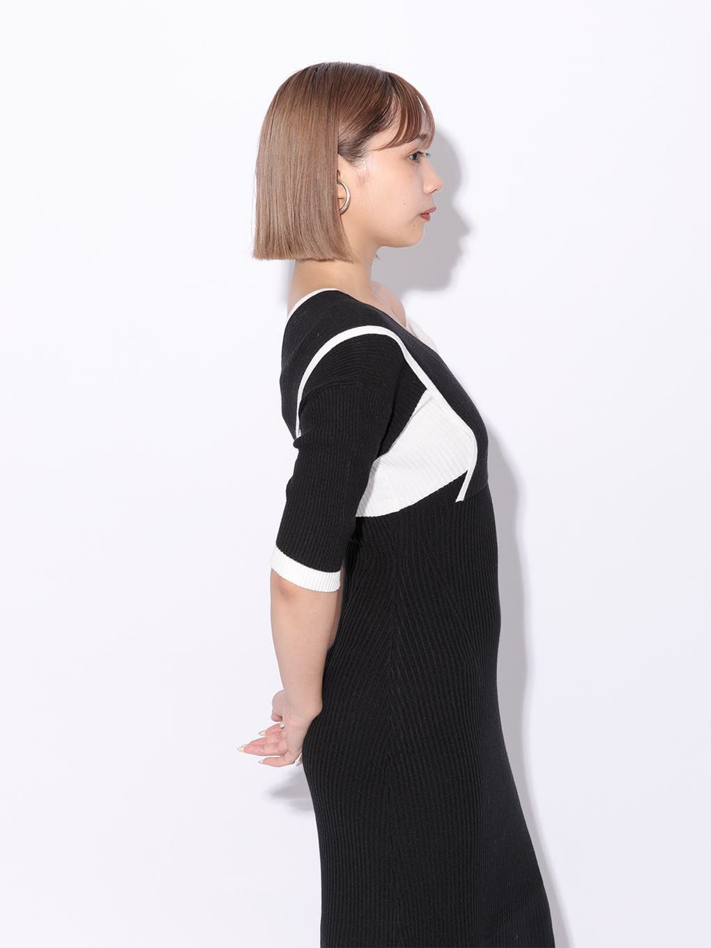 bicolor knit one piece