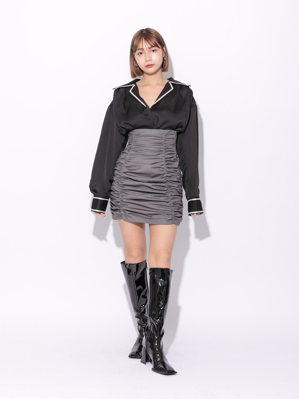 M 新品 メルトザレディ plump high waist mini skirt - ミニスカート