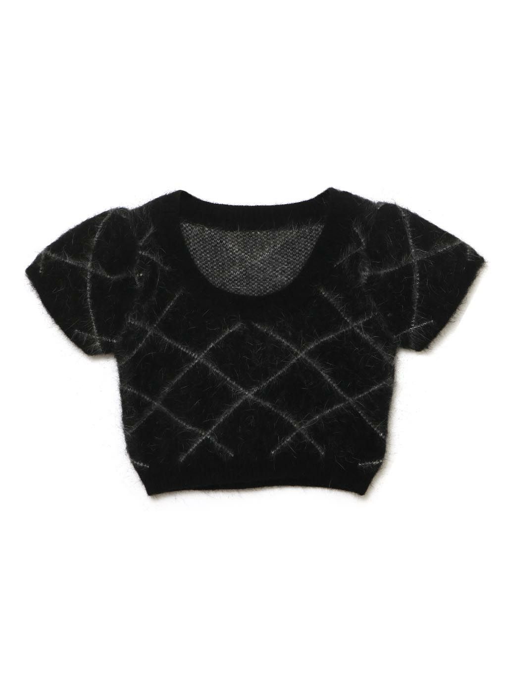 melt the lady fleeting check knit tops