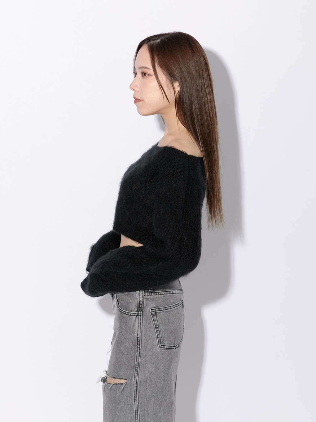 melt the lady mist cropped tops - Tシャツ/カットソー(七分/長袖)