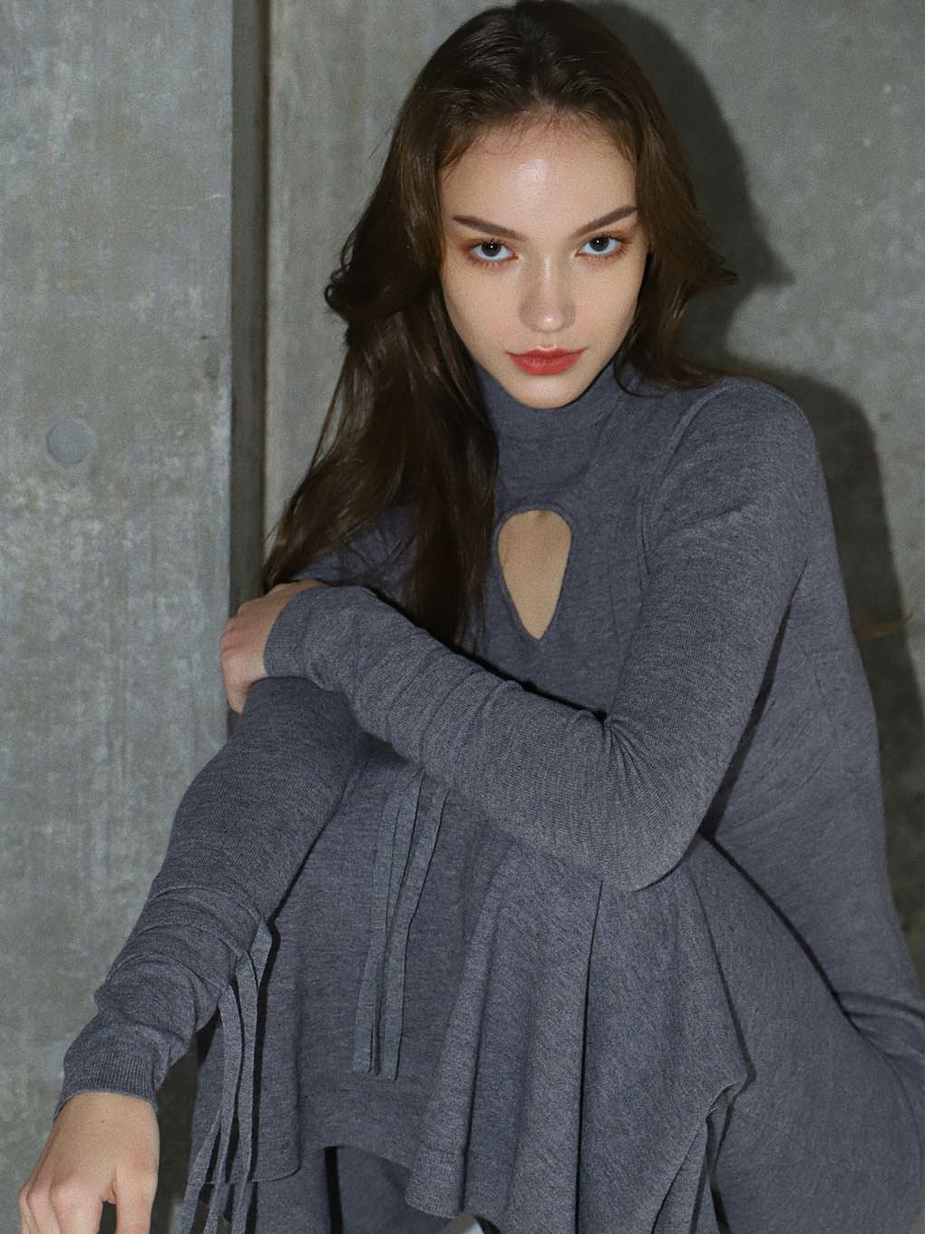 drooping knit onepiece