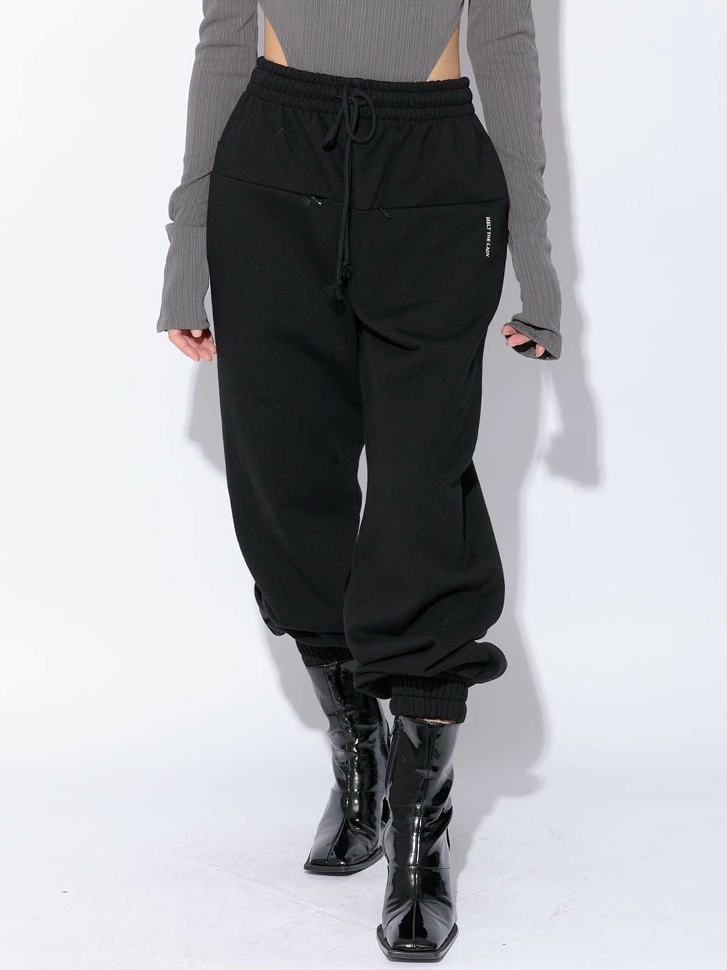 basic zip logo pants meltthelady-