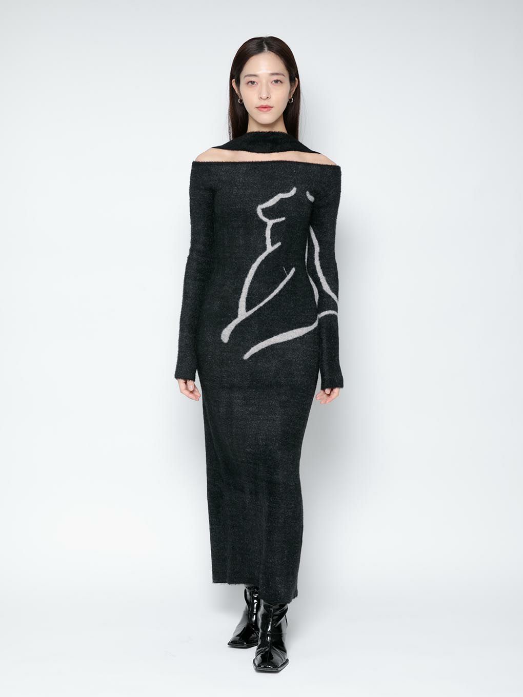 【Melt the lady】nuance body long dress