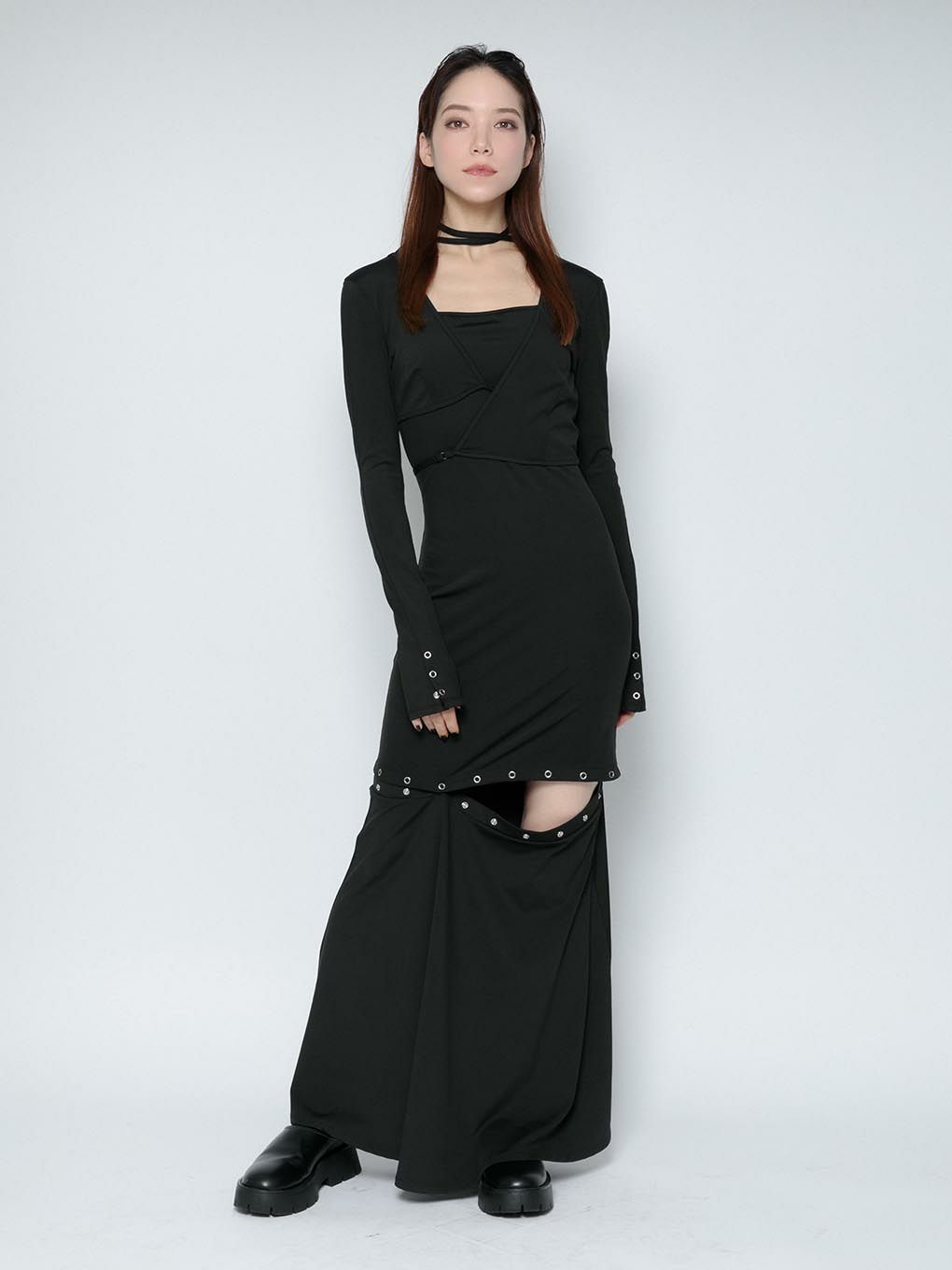 一部予約販売中】 lady the melt neck ワンピース dress strap ロング ...