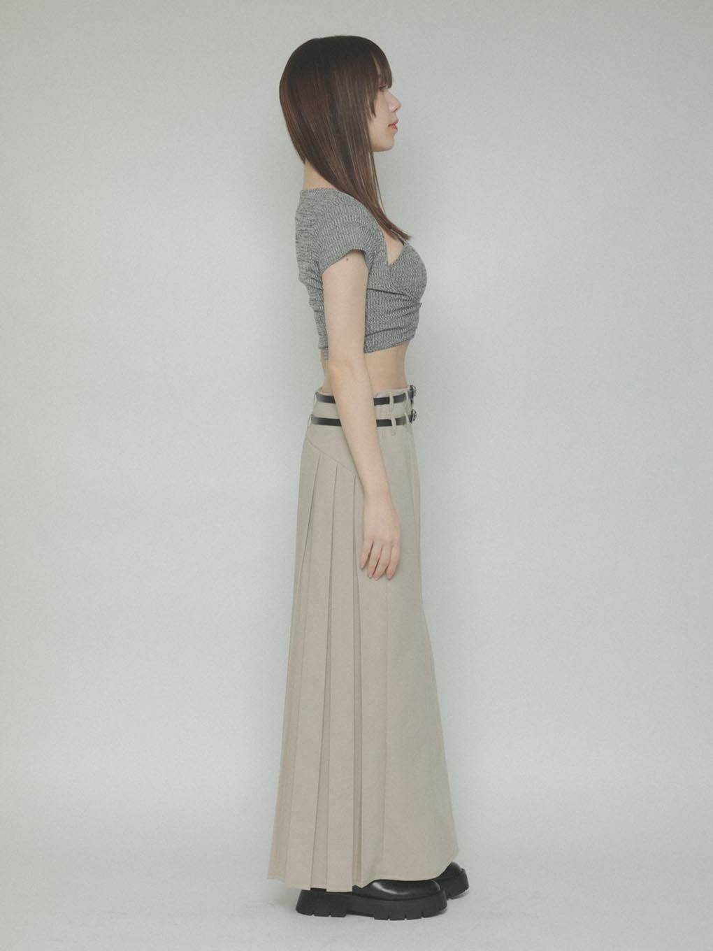 back pleats w belt skirt | MELT THE LADY | メルトザレディ公式サイト