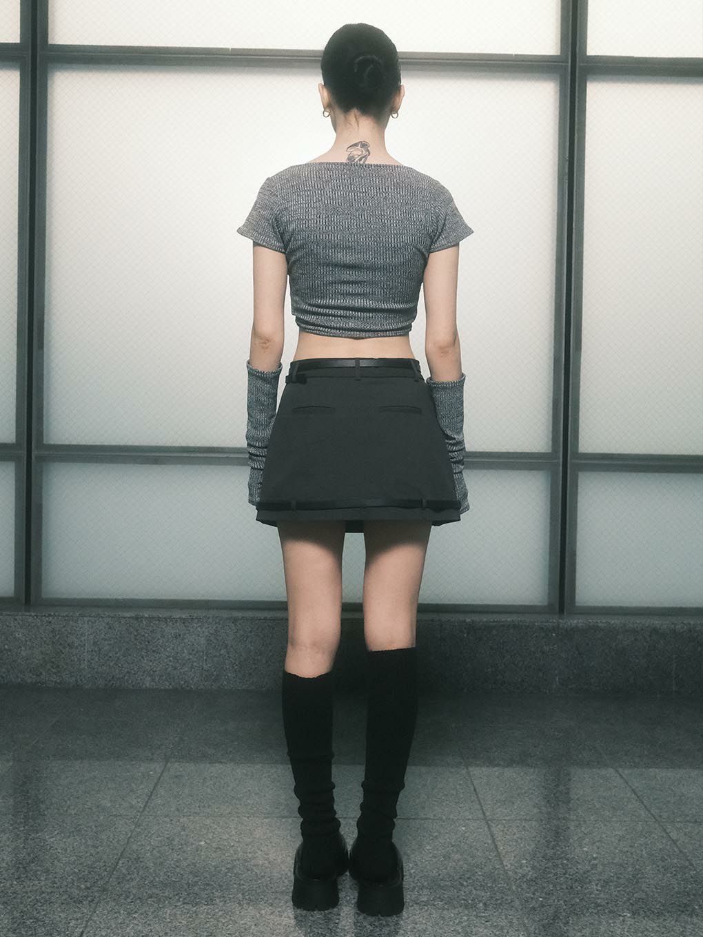 w belt mini skirt
