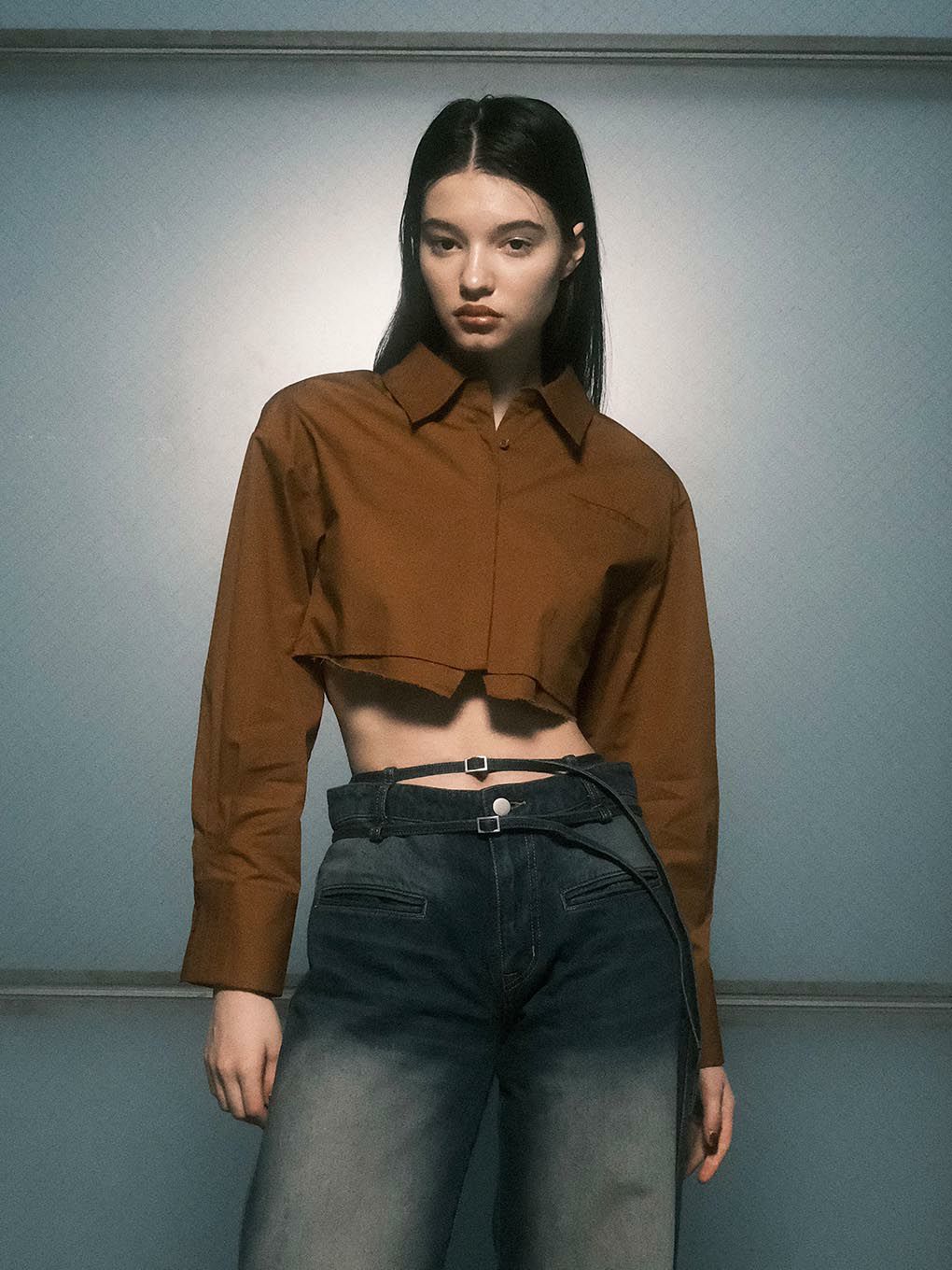 melt the lady  layered cropped blouse
