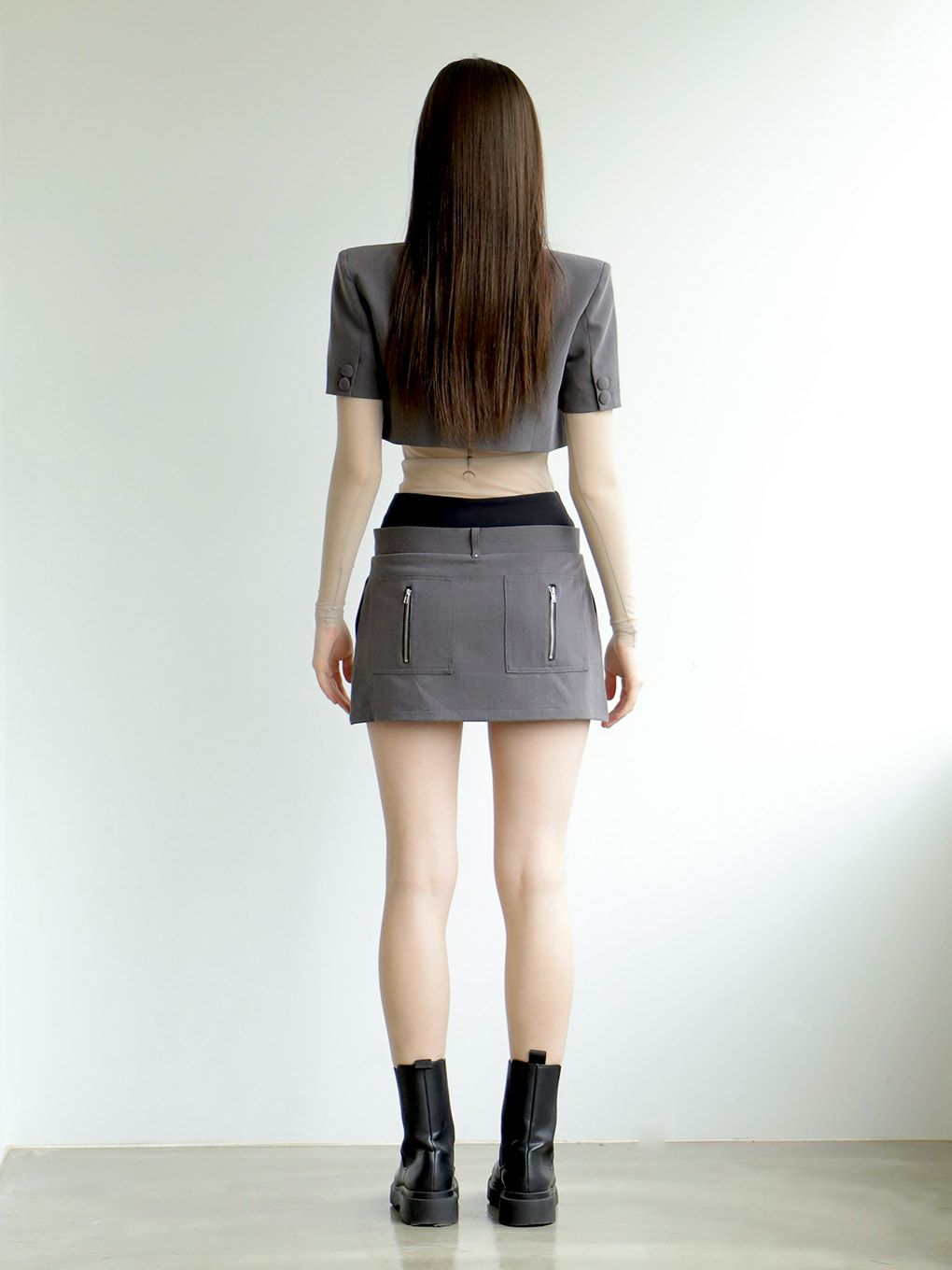 w waist mini skirt