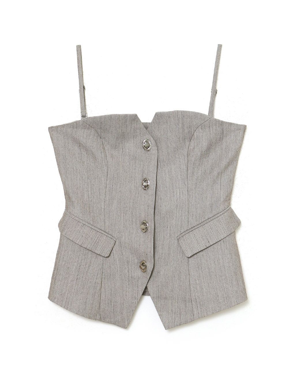 melt the lady cut out bustier gray