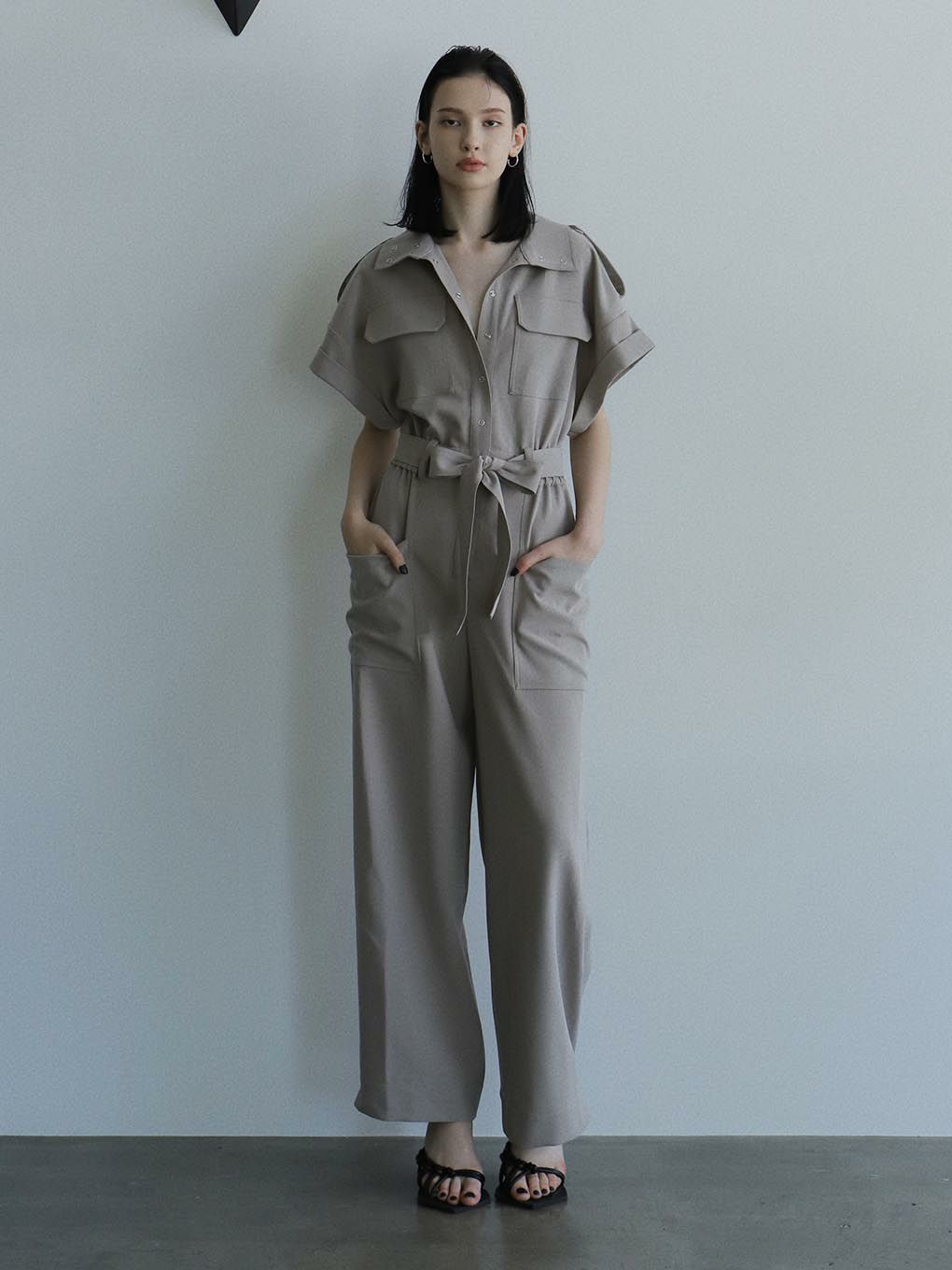 stand collar jumpsuit / melt the lady - オールインワン