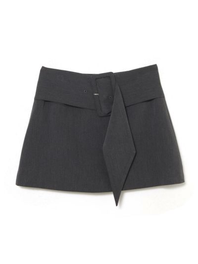 MELT THE LADY thick belt skirt gray Sメルトザレディ - ミニスカート