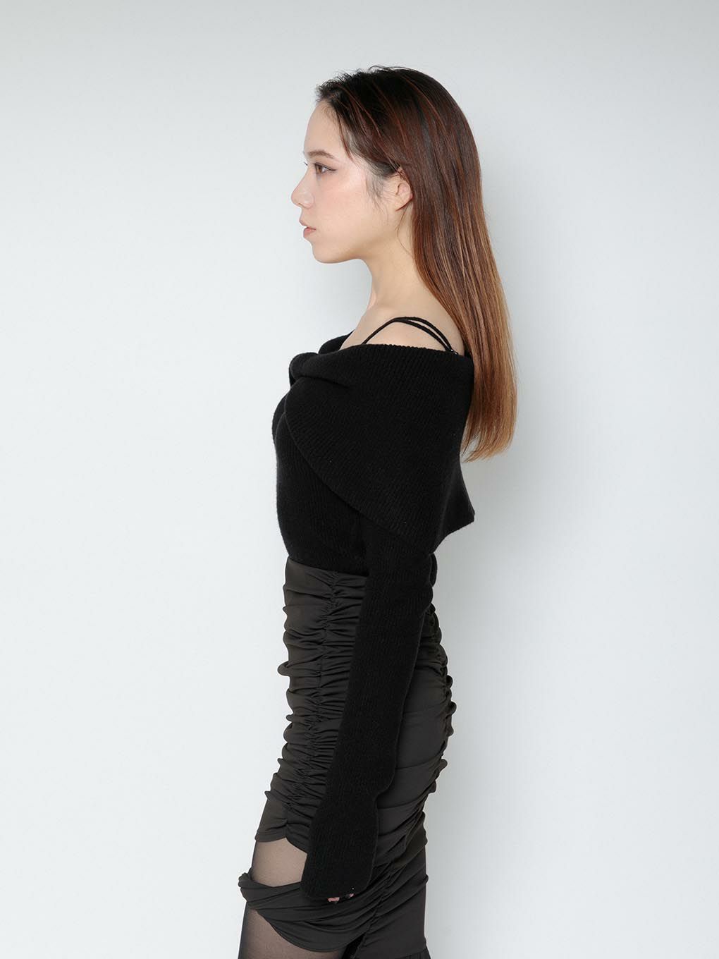 strap off shoulder knit tops | MELT THE LADY | メルトザレディ公式
