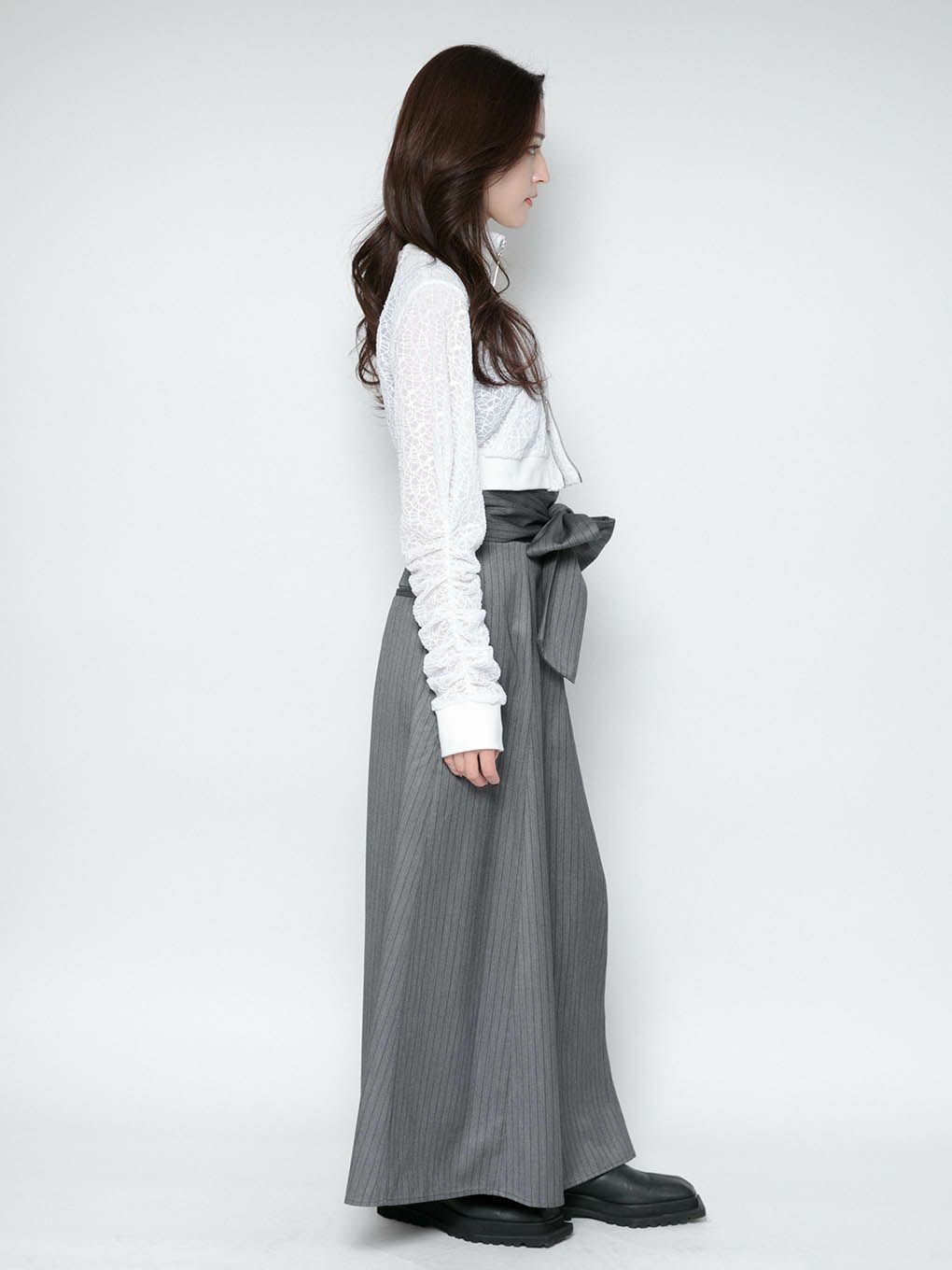 melt the lady lace cropped jersey white 人気のファッションブランド 