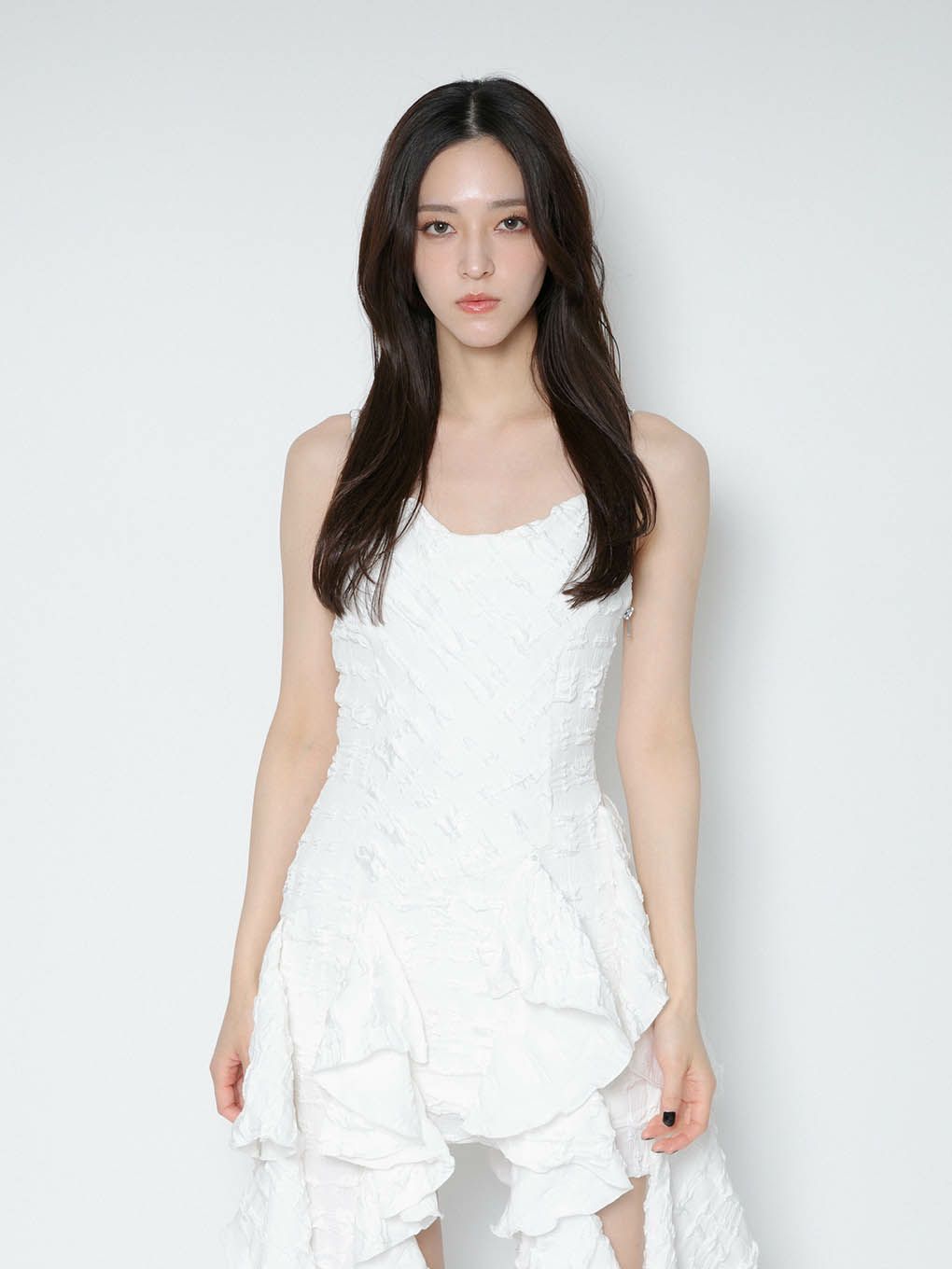 Shop the Devoted Structured Detail Bust Cami Strap Dress White