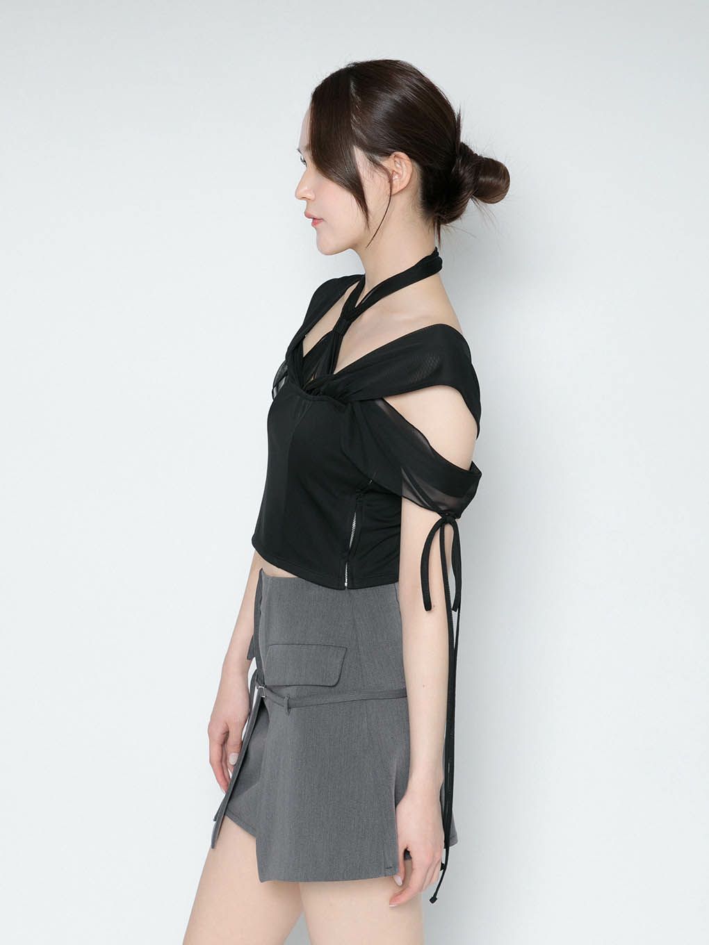 wrap laceup tops