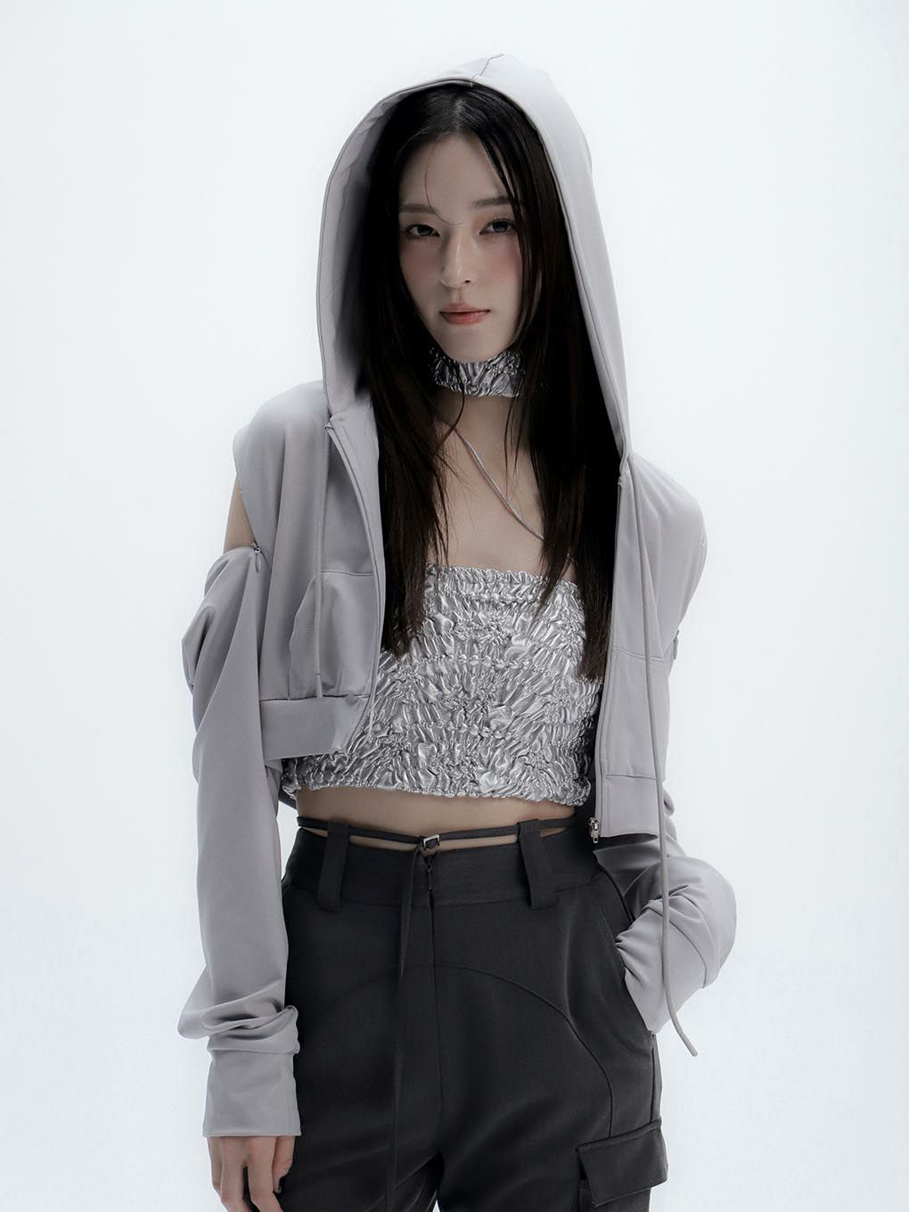 melt the lady back zip cropped hoodie 【SEAL限定商品】 - トップス