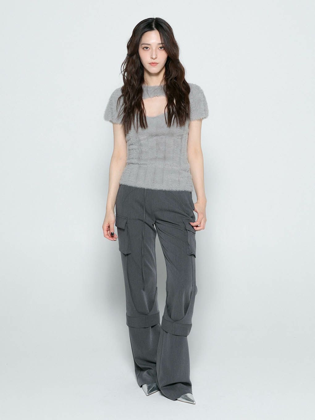 sizeSmelt the lady cutout tight flare pants